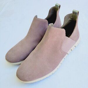 Cole Haan Women's Pink Twilight Mauve Zerogrand Slip-on Suede Boots - size 9 B